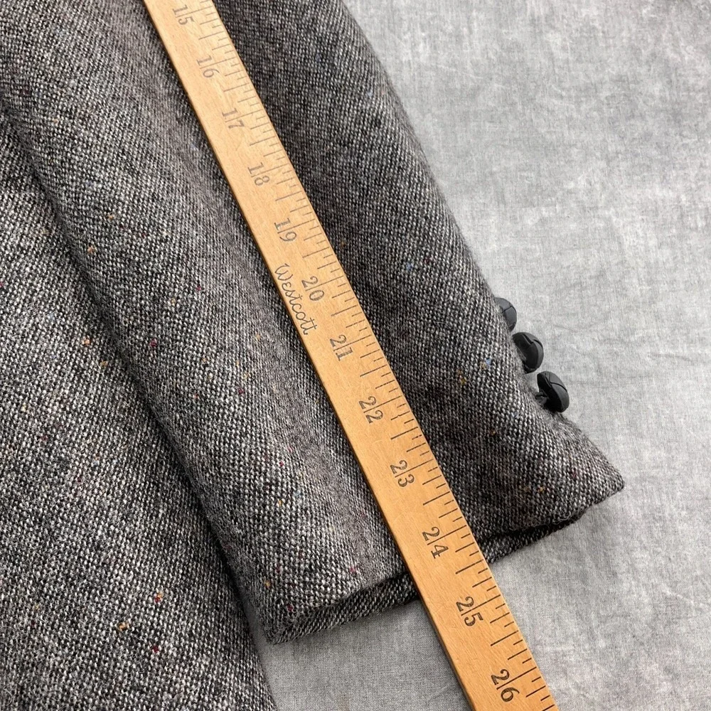 Stafford Blazer Men 42R Gray Multi Wool Tweed Suede Elbow Patch Jacket USA VTG
